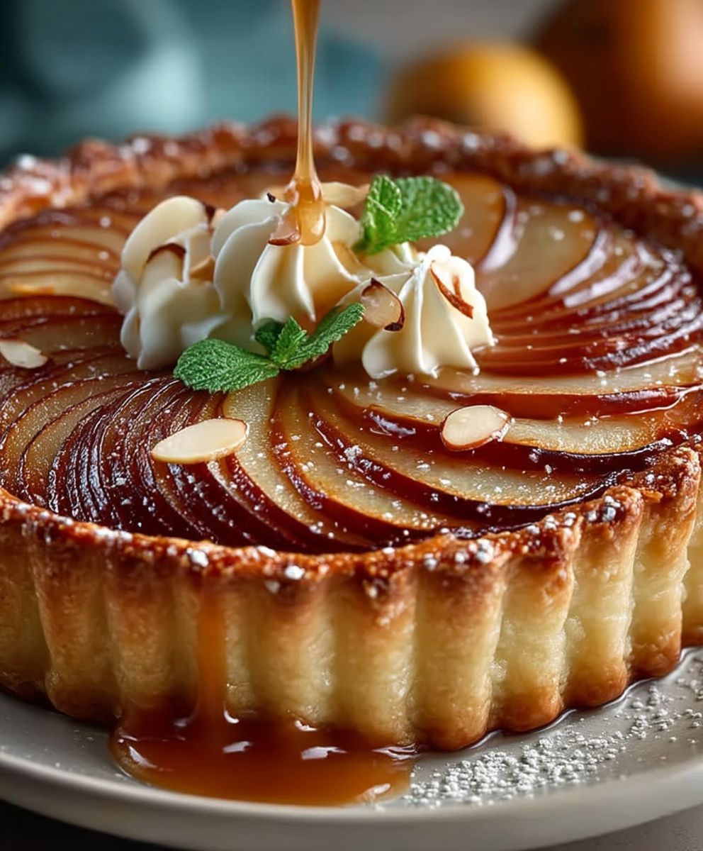 Caramelized Pear Almond Tart