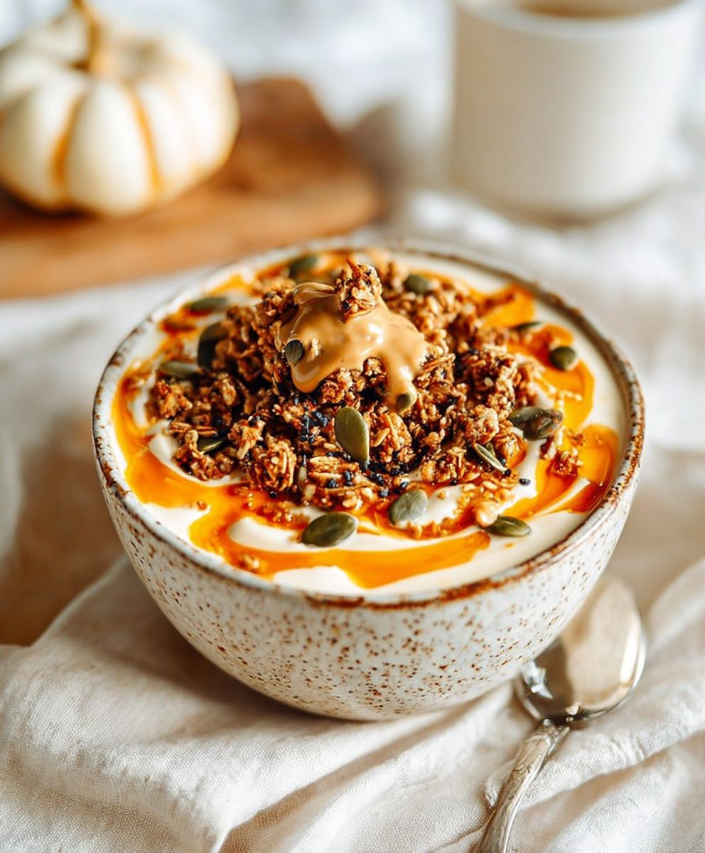 Pumpkin pie yogurt bowl