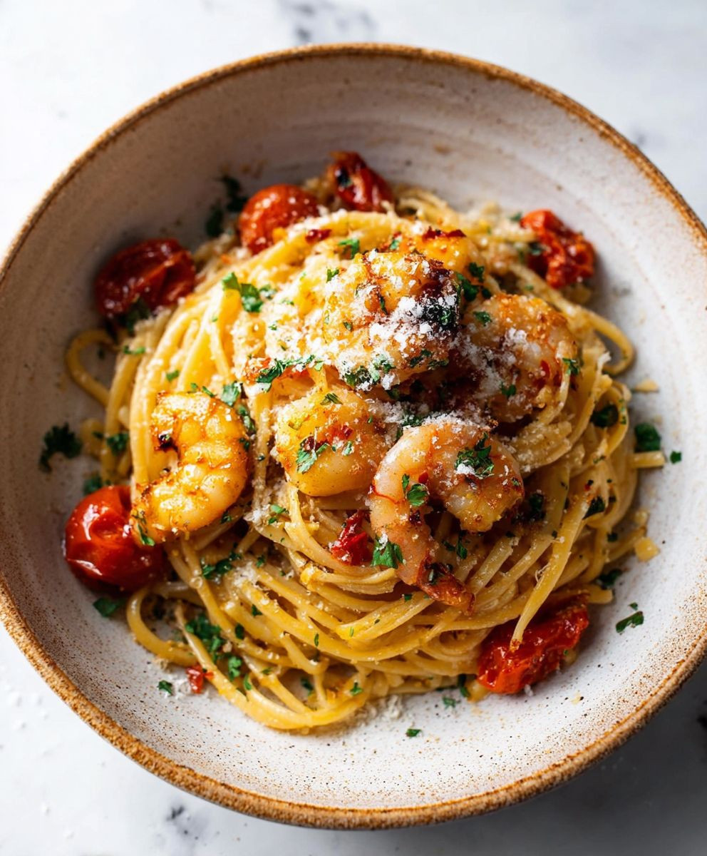 Spicy Garlic Shrimp Pasta