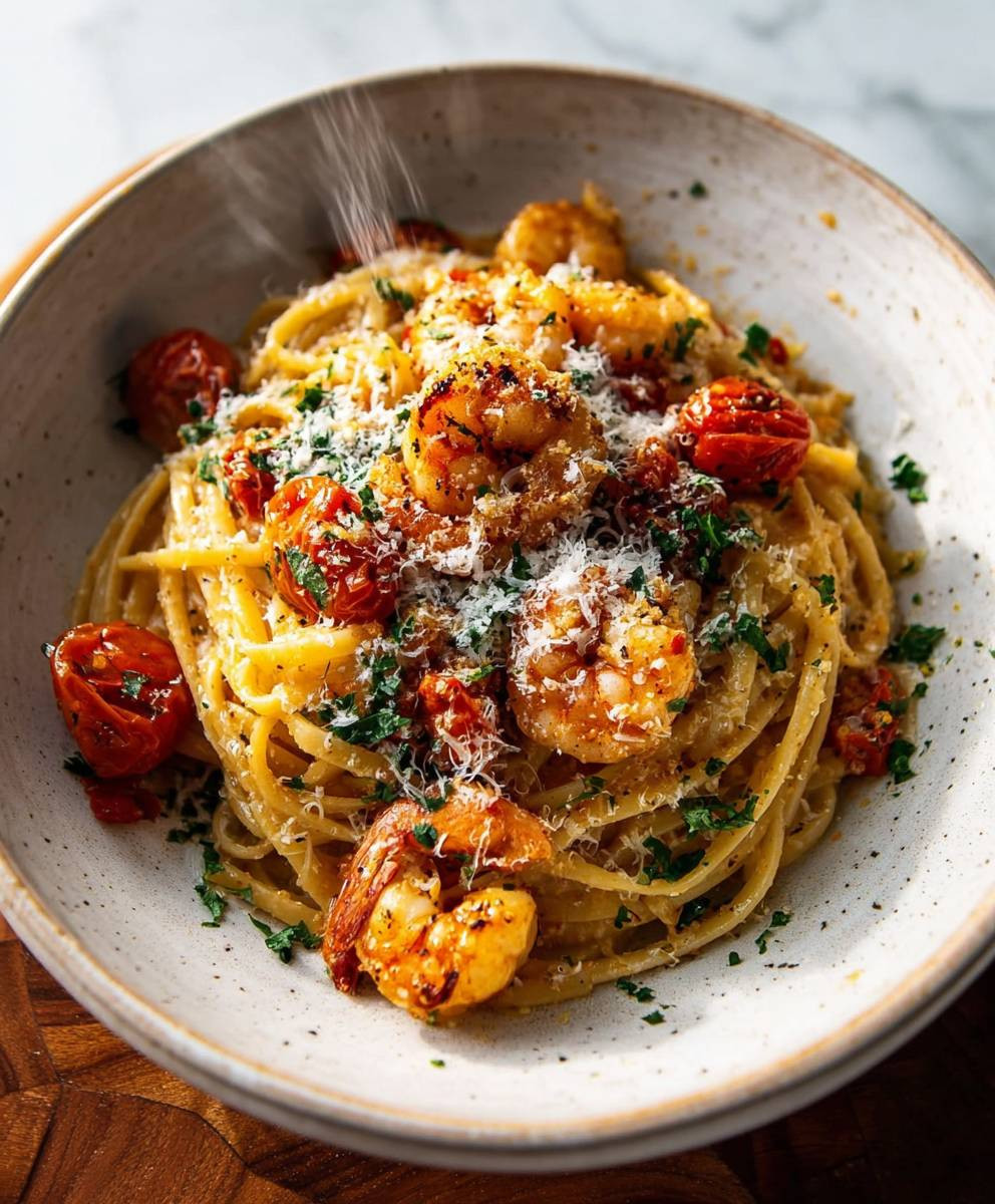 Spicy Garlic Shrimp Pasta