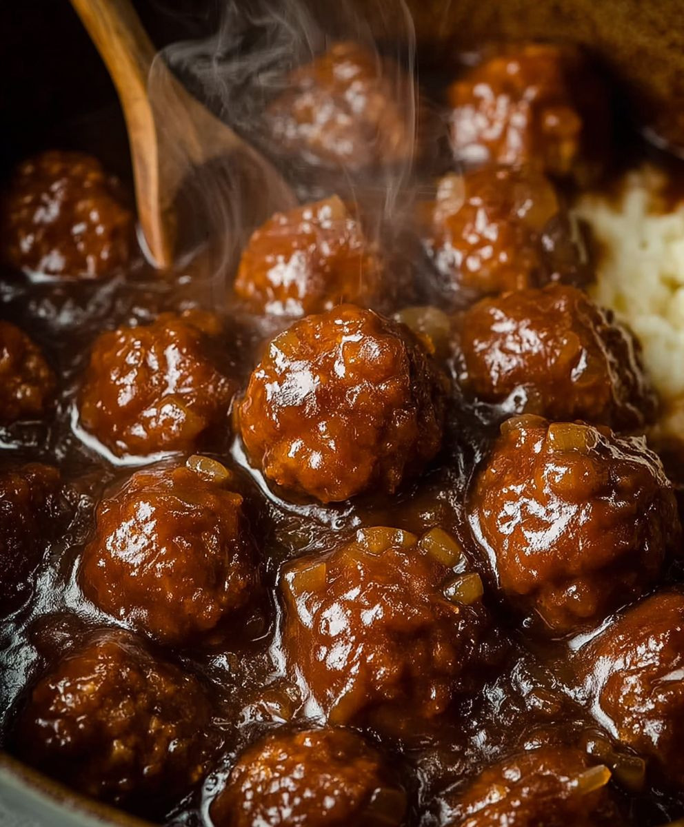Slow Cooker Salisbury Steak Meatballs