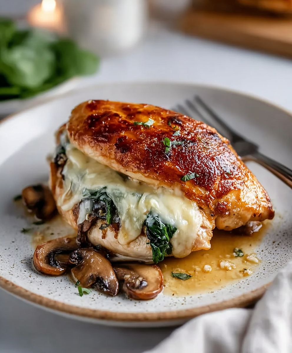 Mushroom Stuffed Chicken Breast