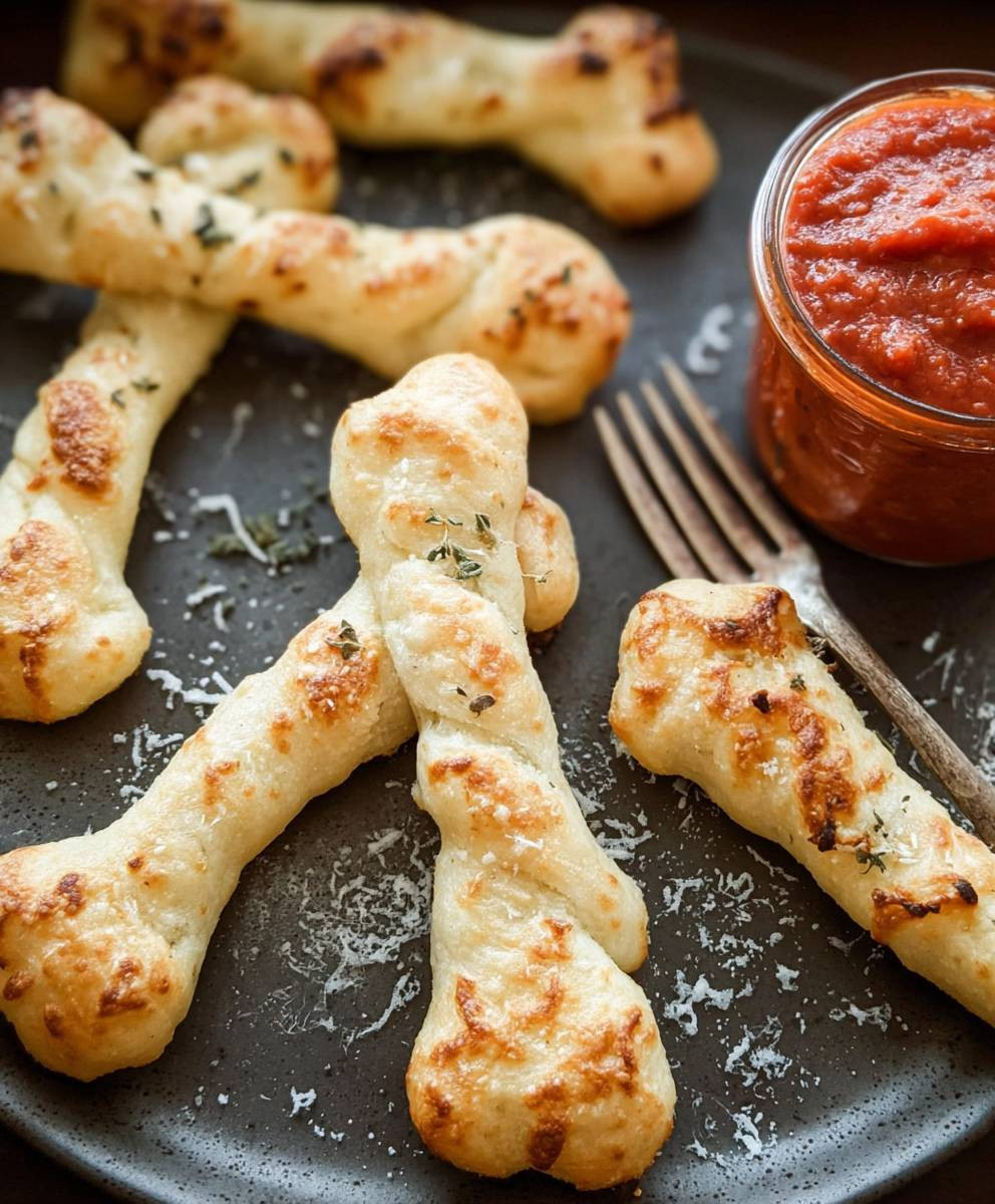 Halloween breadstick bones