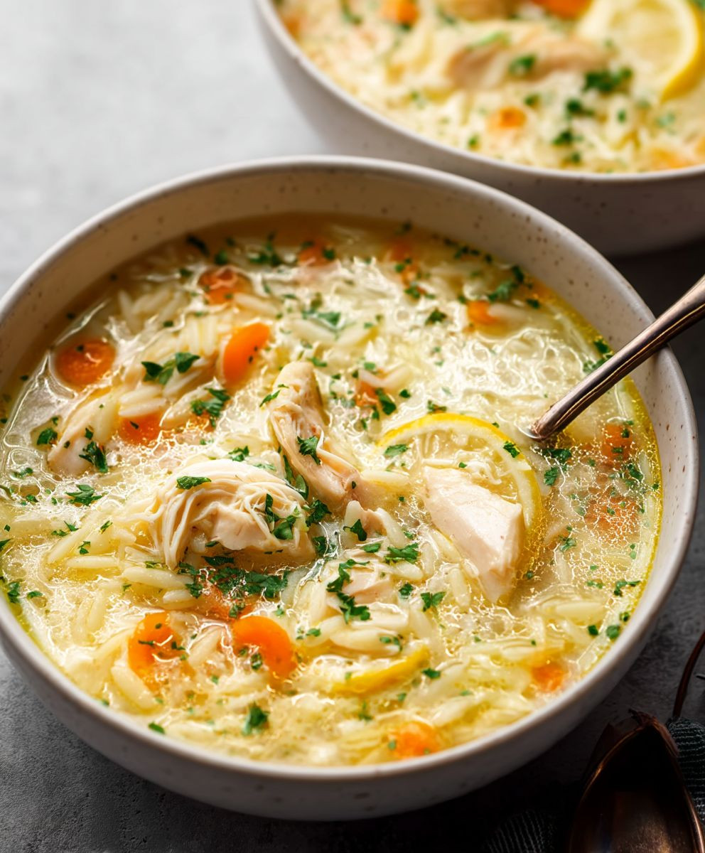 Lemon Chicken Orzo Soup