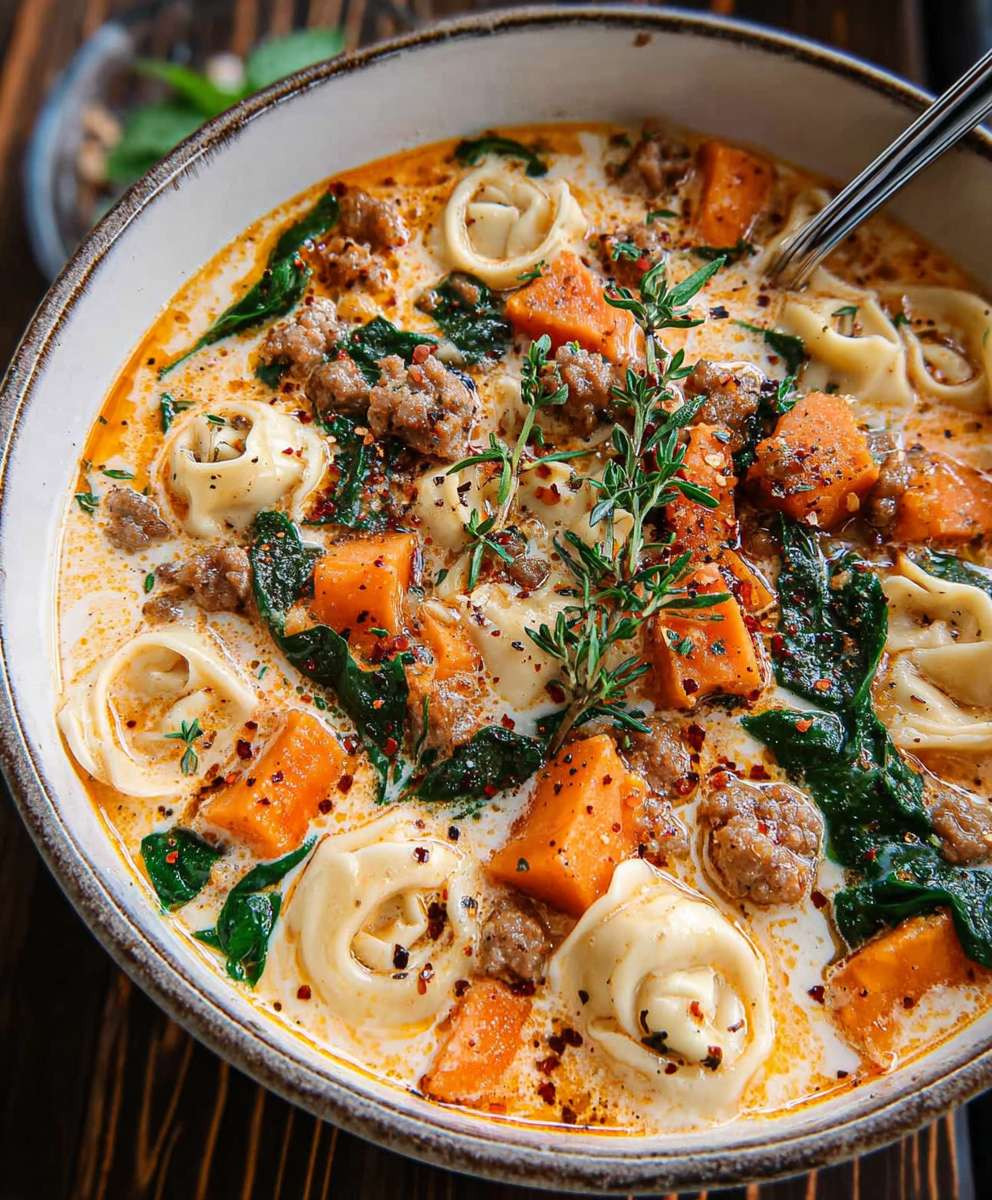 Creamy Sausage Tortellini Soup