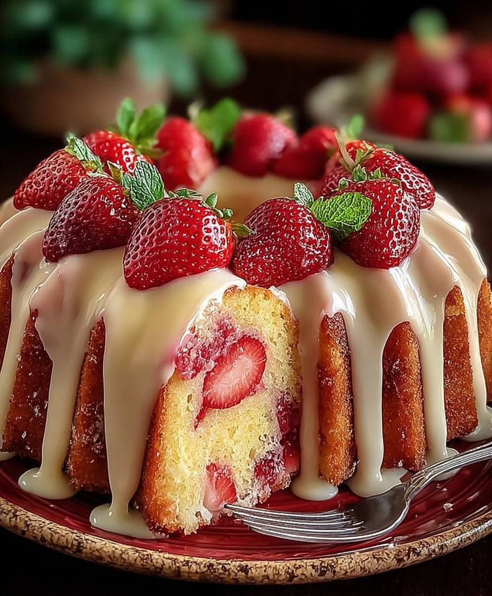 Strawberry Cream Cheese Pound Cake