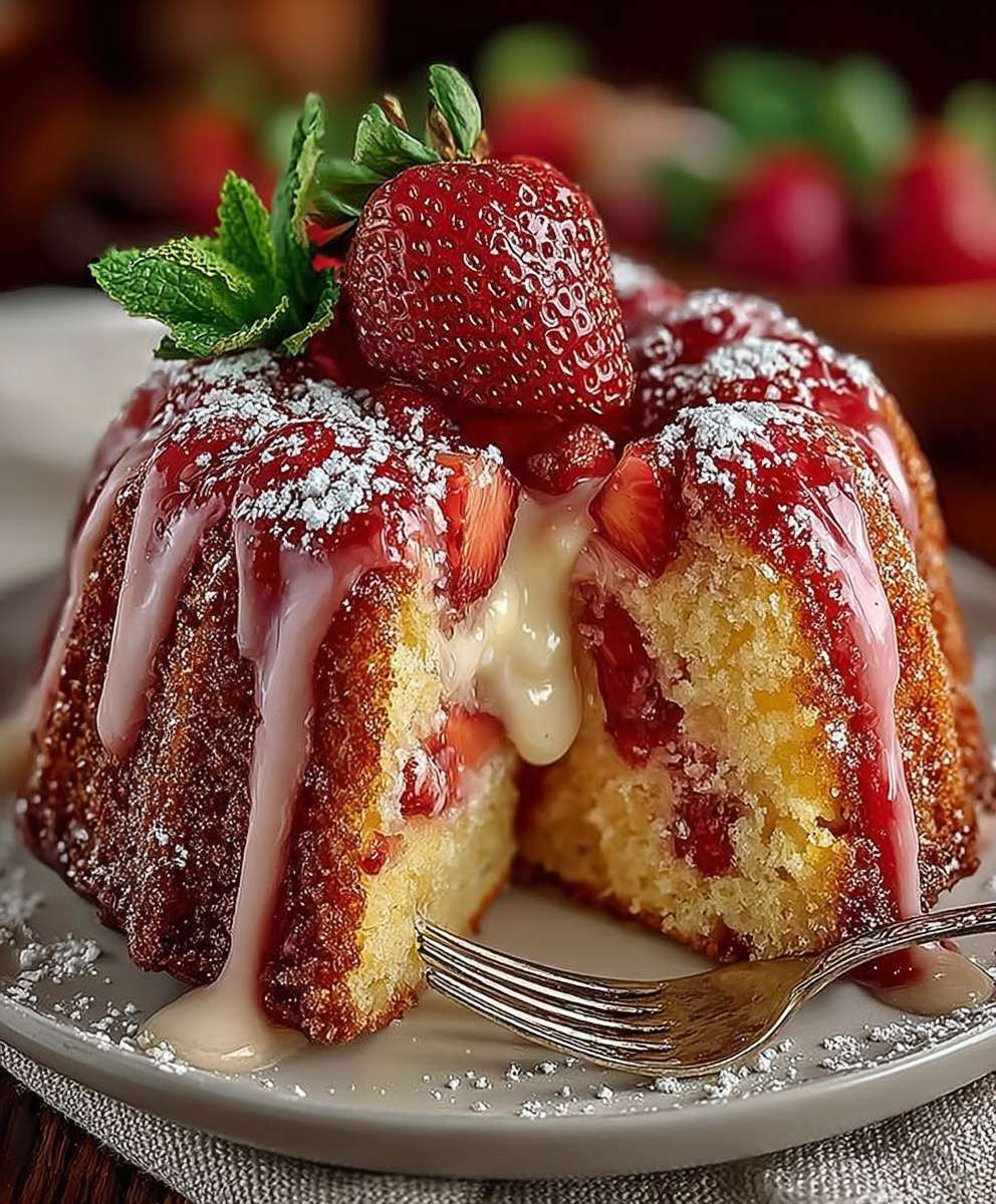 Strawberry Cream Cheese Pound Cake